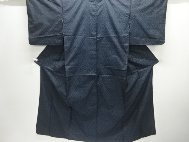 JAPANESE KIMONO / DORO OSHIMA TSUMUGI / WOVEN SHIPPO PATTERN